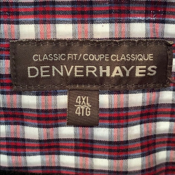 Denver Hayes classic fit button up red navy plaid - Picture 5 of 5